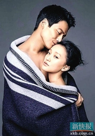 周迅与老公相拥拍照 赞对方充满正能量(图)